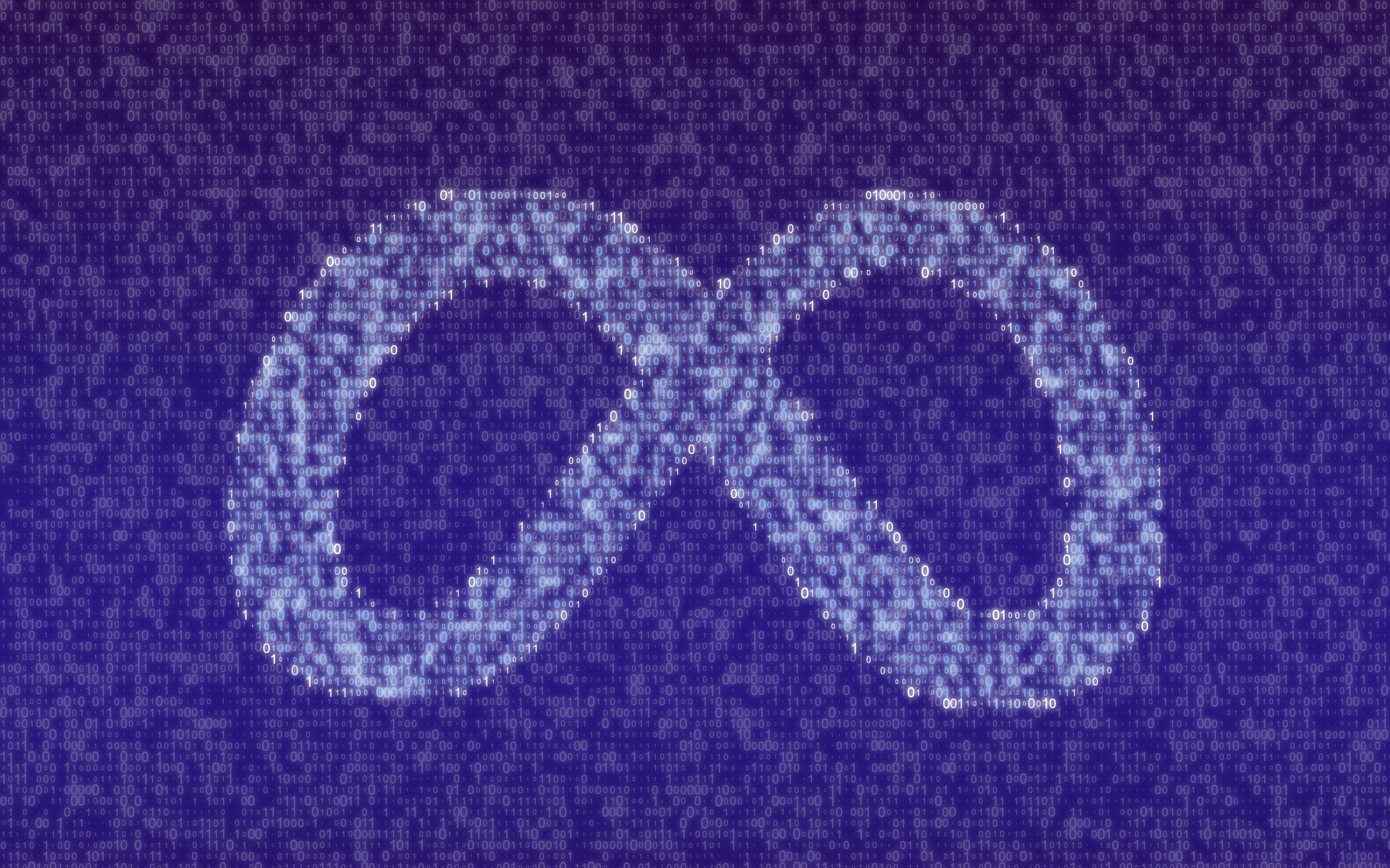 Meta logo made up of smaller ones and zeros